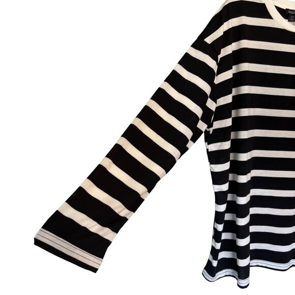 NWT Boohoo Womens Top Black & White Stripes Size UK 14/US 10 Poly + Viscose Soft - Picture 8 of 12